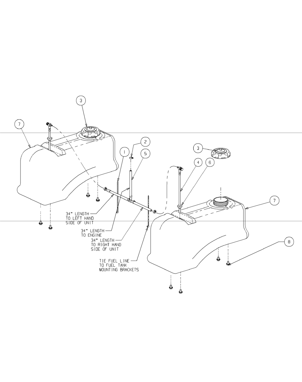 Fuel Tank Assembly (2009) Diagram and Parts List for M54-KH (53AH8CT4050-27HP-OHV)(2009 & Before) Cub Cadet Lawn Tractor